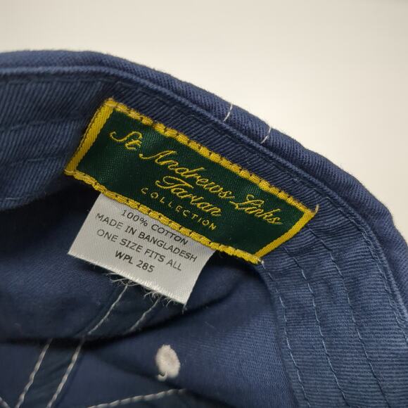 St Andrews Links Tartan Strapback Baseball Cap Blue One Size Adjustable 6 Panel - Picture 9 of 9
